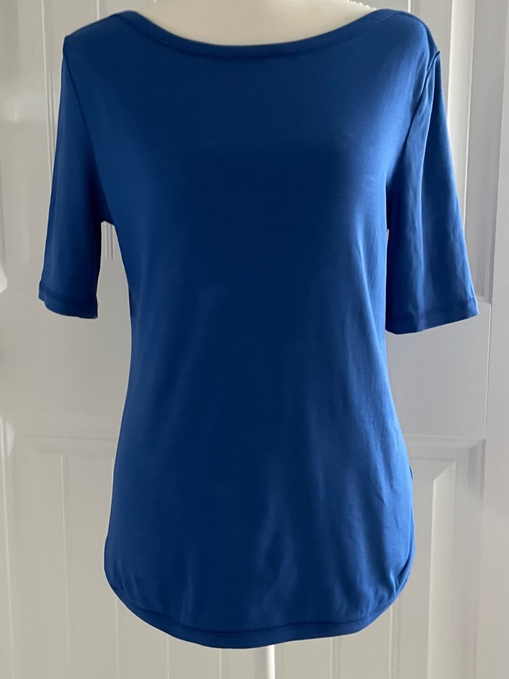Talbots Short Sleeve Boatneck Top in Royal Blue